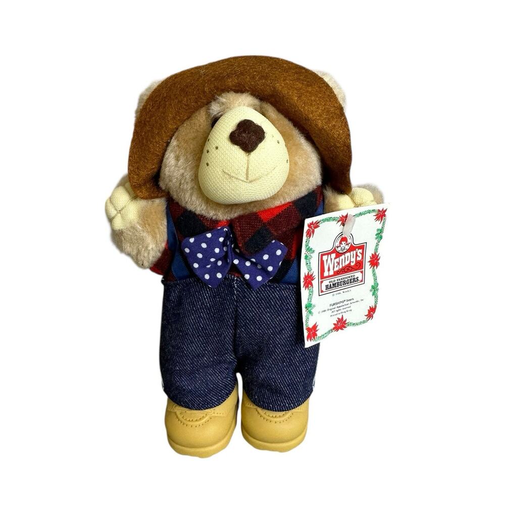 Furskins Plush Bear 1986 Farrell 7in Wendy’s with Tag Vintage Stuffed Animal Toy